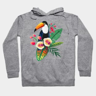 Tropical bird and flowers Hoodie